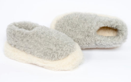 Wool Slippers Siberian Light Grey