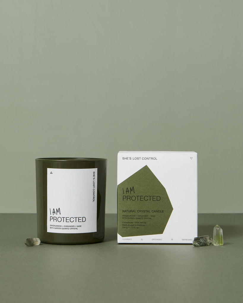 She's Lost Control - I Am Protected Crystal Candle